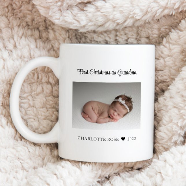 Mug Premier Noël en nouvelle photo de grand-mère (Créateur téléchargé)
