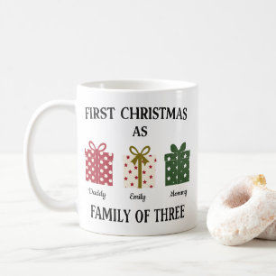 Mug Premier Noël en tant que famille de trois cadeaux