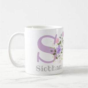 Mug Premier prénom Initial Plus avec Fleurs
