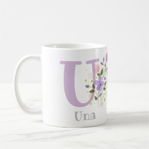 Mug Premier prénom Initial Plus avec Fleurs