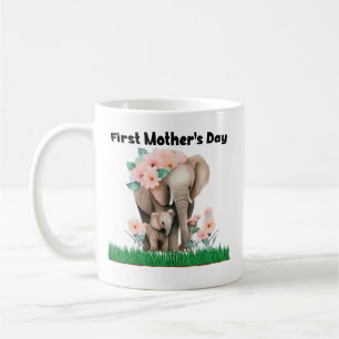 Mug Première fête des mères éléphant mignon