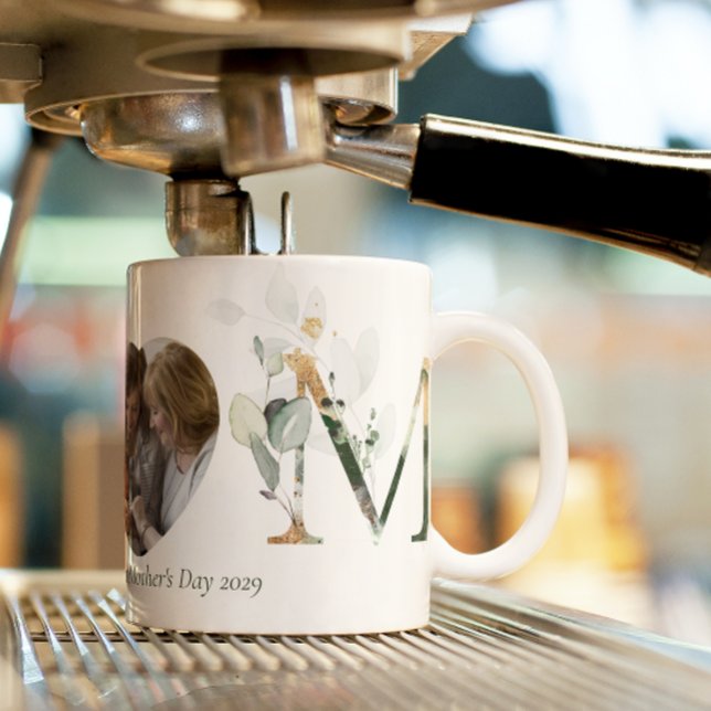 Mug Première Fête des mères Lettres botaniques Photo (First Mother's Day: Love in every sip!)