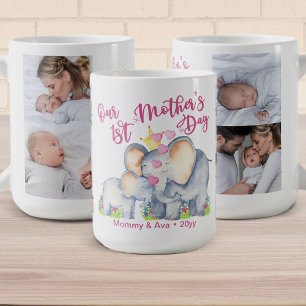 Mug Première Fête des mères maman et bébé éléphant 4 P