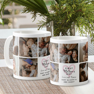 Mug Première fête des mères Photo Collage Cœur Cadeau