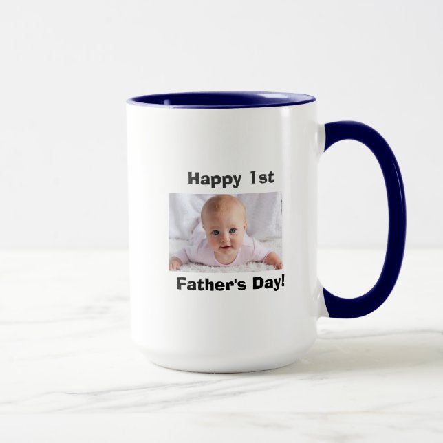 Mug Première Fête des pères avec photo personnalisée (Droite)