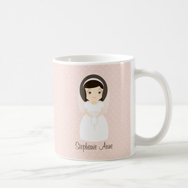 Mug Première fille de brune de sainte communion (Droite)