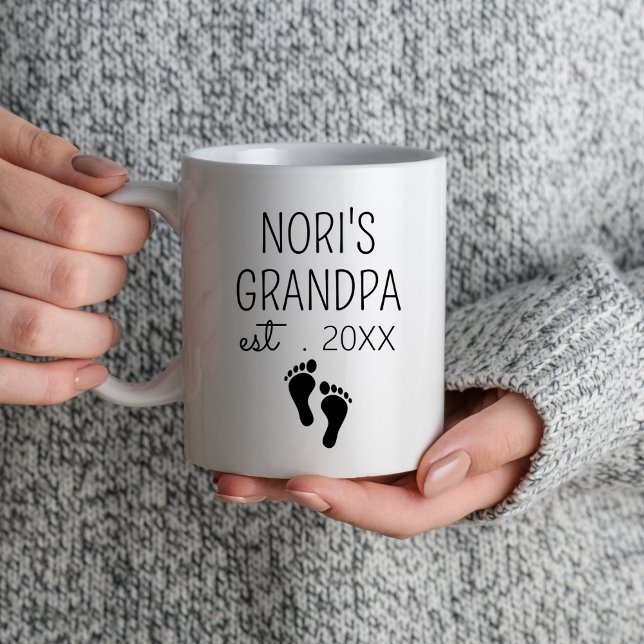 Mug Première Fois Grandpa Est 2024 Cadeau Pour Nouveau (Créateur téléchargé)