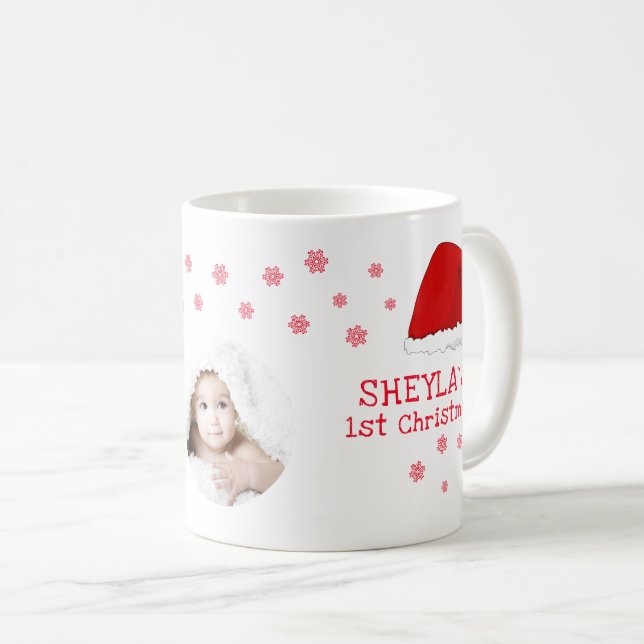 Mug Première photo de Noël du Père Noël (Devant droit)