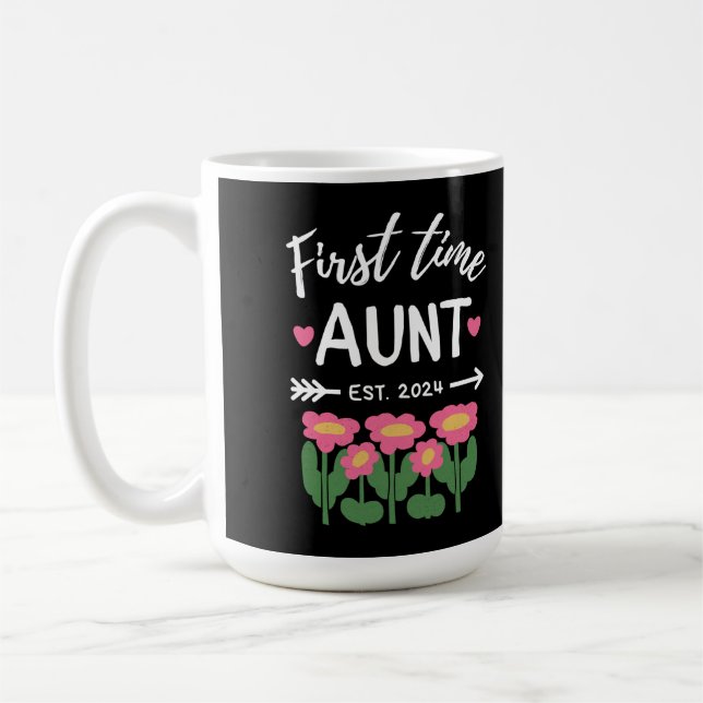 Mug Première Tante Est 2024 Promue À Nouvelle Tante (Gauche)
