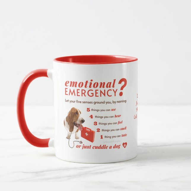 Mug Premiers soins émotionnels personnalisés - Chien d (Gauche)