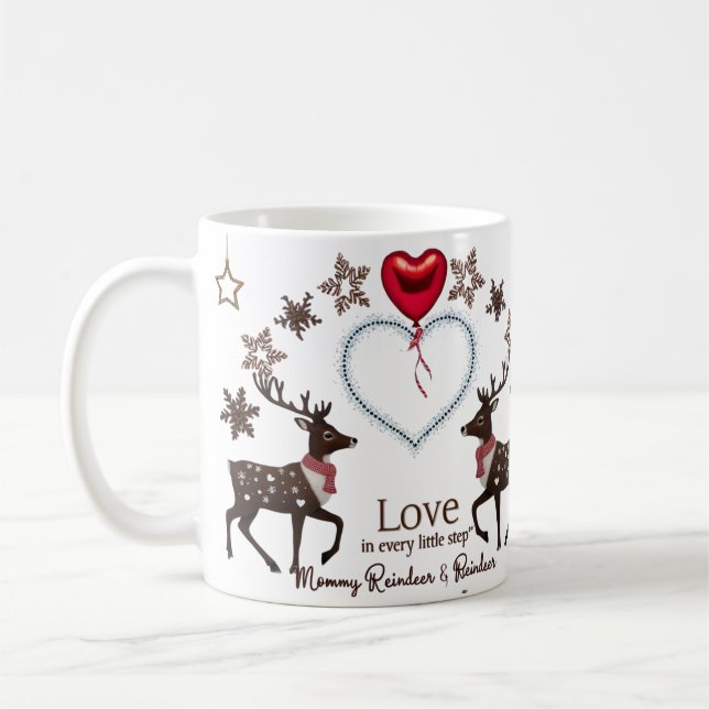 Mug Premium Luxury Reindeer Snowflake Love in Every  (Gauche)