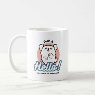 Mug Prends un bonjour ! - Joyeux dessin de chien blanc