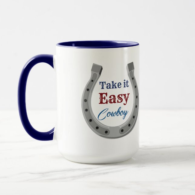 Mug Prenez facilement Cowboy (Gauche)