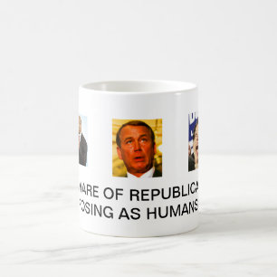Mug Prenez garde des républicains posant comme humain