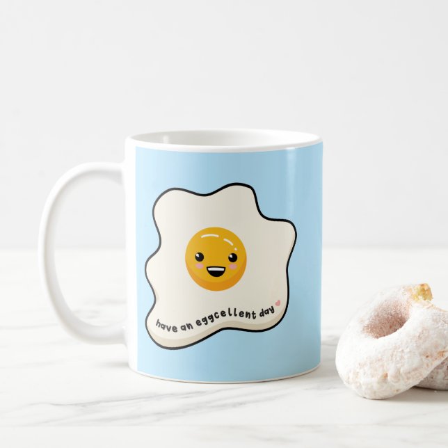 Mug Prenez une bonne journée d'oeufs de kawaii au sole (Avec donut)