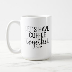 Mug Prenons un café ensemble   Couple Monogramme Noir