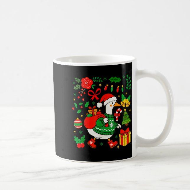 Mug Preppy Christmas Santa Gooses Bow Xmas Tree Funny  (Droite)