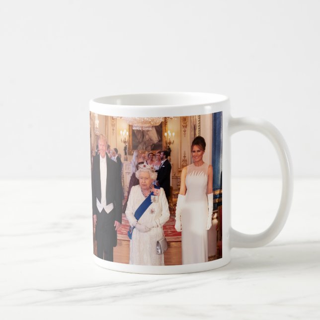 Mug Prés et 1ère dame Trump avec la reine Elizabeth II (Droite)