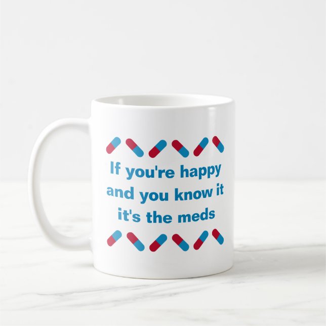 Mug Prescription Médicaments amusant Happy Pills Médic (Gauche)