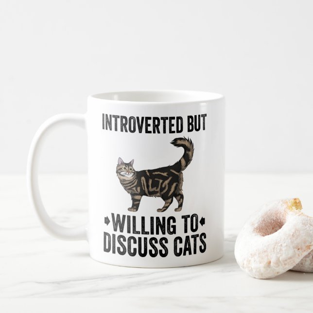 Mug Présenté Mais Disposé À Discuter Des Chats Maine C (Avec donut)