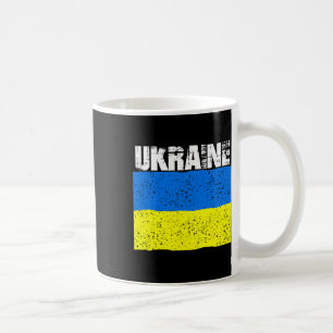 Mug Présentoir de drapeau ukrainien vintage en détress
