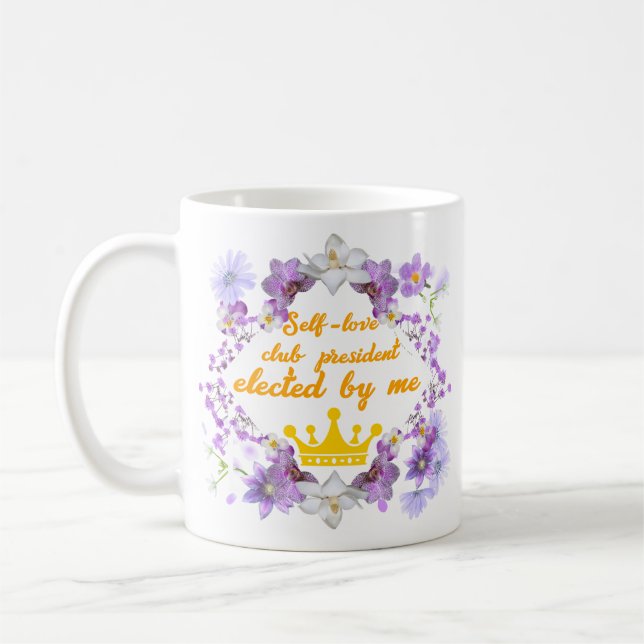 Mug Président du club d'amour-propre—élu par moi (Gauche)