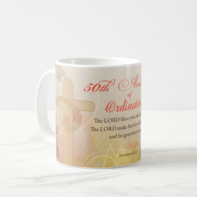 Mug Prêtre, 50e anniversaire de la bénédiction de l'or (Devant gauche)