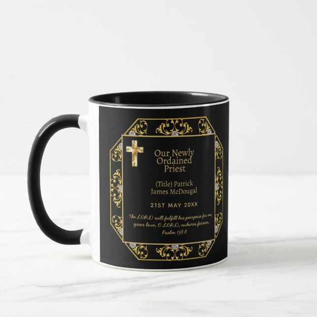 Mug PRÊTRE - Nouveau Ordain Cadeau Bible Verse Personn (Gauche)