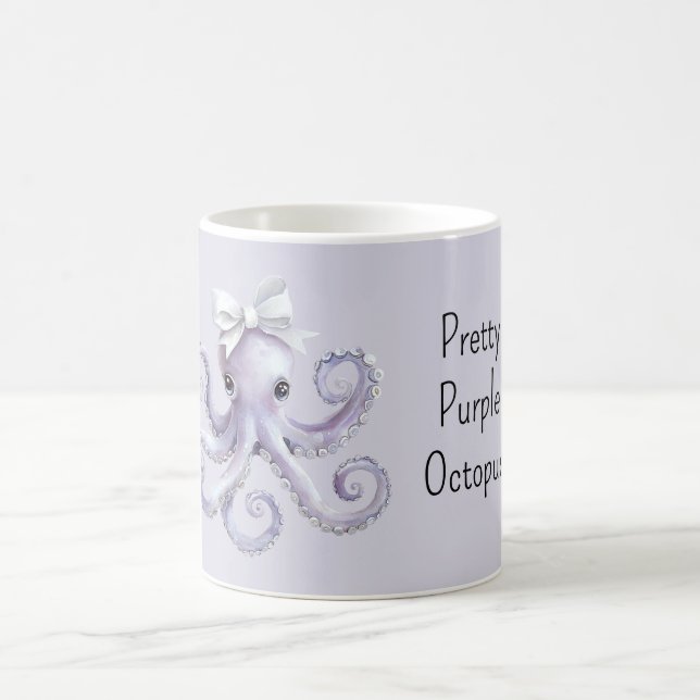 Mug Pretty Girly Purple Octopus (Centre)