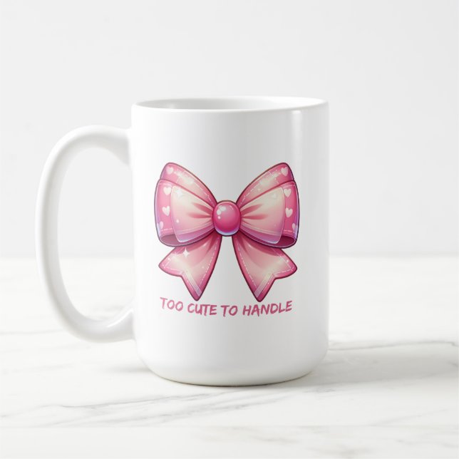 Mug Pretty Pink Bow-Too Cute To Handle (Gauche)