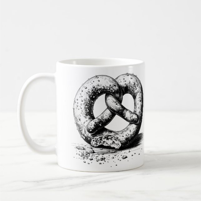 Mug Pretzel noir imprimé simple (Gauche)
