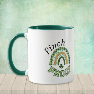 Mug Preuve de pincement Plaid arc-en-ciel vert St Patr