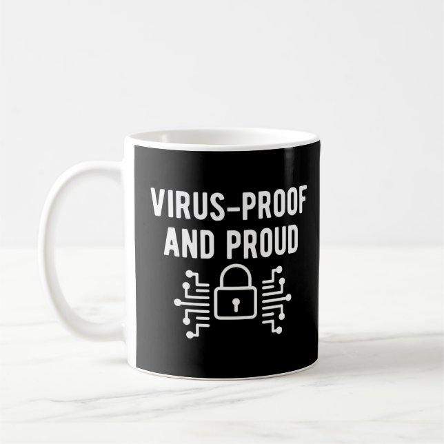 Mug Preuve De Virus Et Fière Cybersécurité (Gauche)