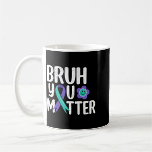 Mug Prévention du suicide par le ruban sarcelle violet