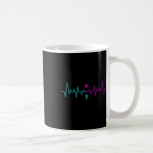 Mug Prévention du suicide Sens point-virgule Restez Cœ