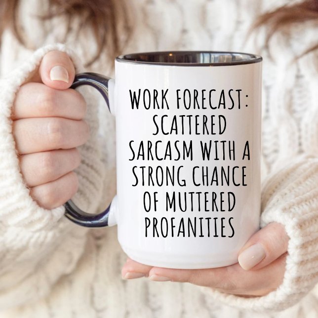 Mug Prévision du travail Sarcasme dispersé, Drôle best (Créateur téléchargé)