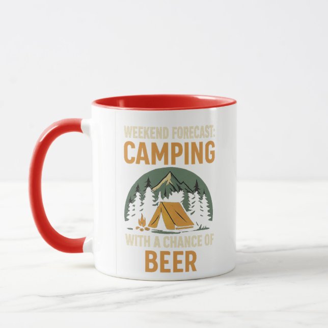 Mug Prévision du week-end camping avec une chance d'ou (Gauche)