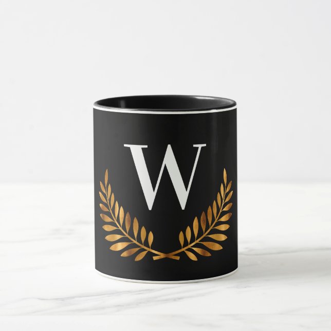 Mug Prière de couronnes d'or noir (Centre)