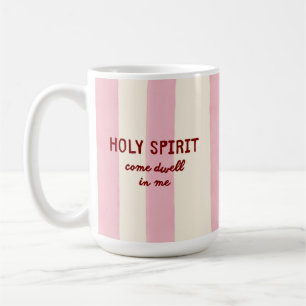 Mug Prière de l'Esprit Saint Culte Rayure Rose Lettre