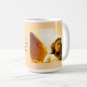 Mug Prière de sérénité Ange jaune doré orange coloré