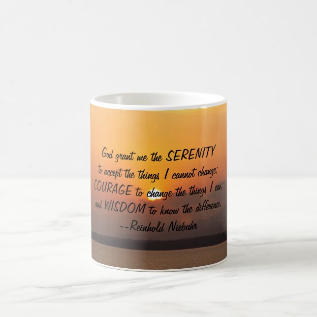 Mug Prière de sérénité Coucher de soleil (Centre)
