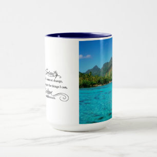 Mug Prière de sérénité sur 2 côtés & île Bora Bora