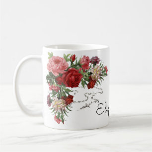 Mug Prière du Saint Rosaire religieux Rose
