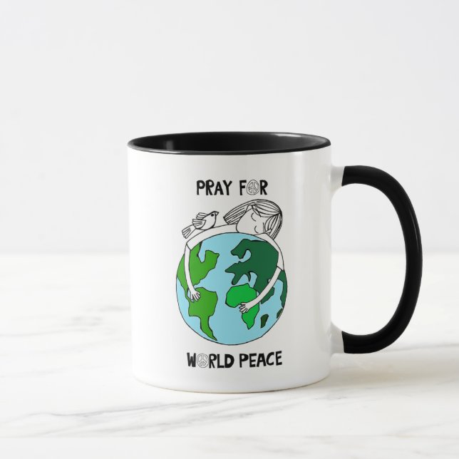 Mug Priez Pour La Paix Mondiale (Droite)