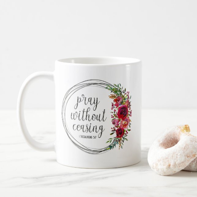 Mug Priez sans cesser (Avec donut)