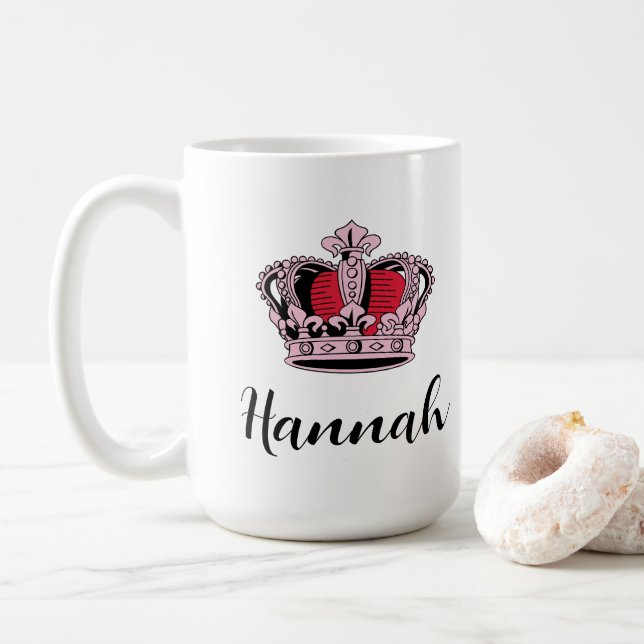 Mug Princess Queen Crown personnalisable (Avec donut)