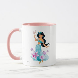 Mug Princesse Jasmine avec Flore d'oiseaux