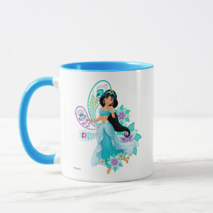 Mug Princesse Jasmine avec plumes et fleurs