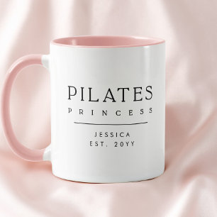 Mug Princesse Pilates Rose Personnalisée Minimaliste