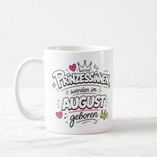 Mug princesses août anniversaire doodle 1